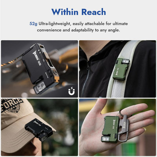 WUBEN G5 Premium Rotatable RGB Mini Pocket Flashlight, 400 Lumens, USB-C Rechargeable, Magnetic Clip, Ideal for Work, Travel, and Gear Bags, Outdoorfun