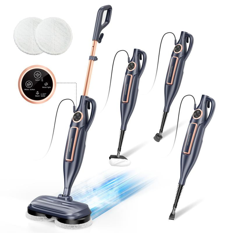 DEVOAC VM6 Electric Rotating Steam Mop & Household Steam Cleaner, 10-In-1 Steam Mop, 3 Adjustable Steam Levels,Floors Clean, Kitchen, Tiles, Walls, Cabinets, Gaps; Fast Heat-Up, Removes Grease and Grime, Multi-Purpose Cleaning Tool