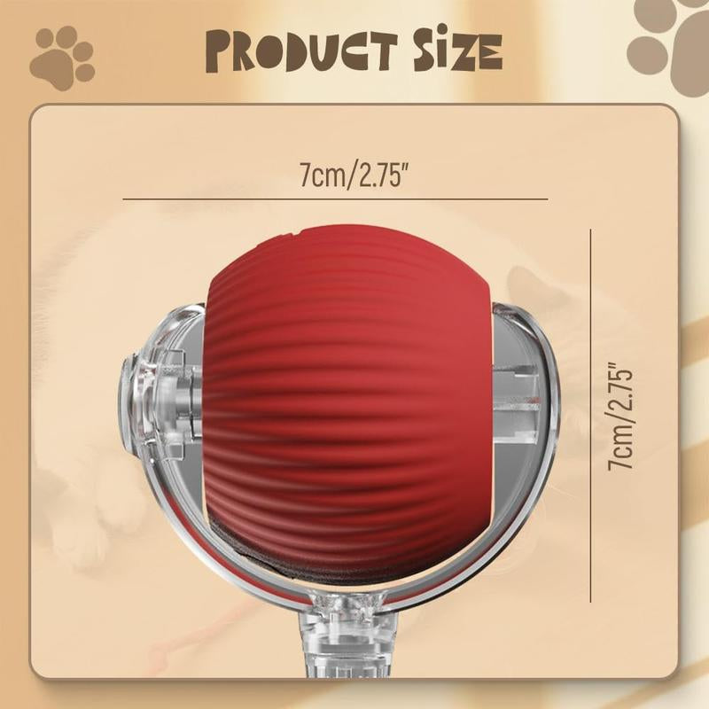 2025 New Interactive Cat Toys Balls,Automatic Moving Cat Balls, Cat Toys for Bored Indoor Cats(Red)
