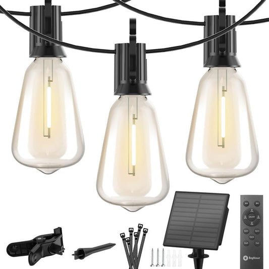 Brightown Outdoor String Lights with Shatterproof ST38 Dimmable Edison Bulbs, Waterproof, 2700K Warm Light, Perfect for Backyard, Patio, Garden, Deck, Party, and Xmas Decor, Great Gift Idea Led Lighting