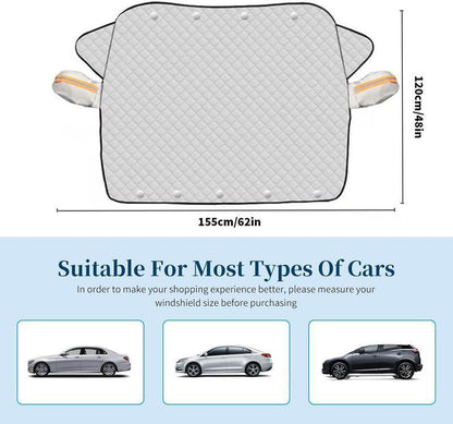 Tiktokshopblackfriday Car Windshield Snow Cover Sun Shade Winter Dust Rain Ice Frost Guard Protector Durable Design for Year round Weather Protection & Summer Sunshade