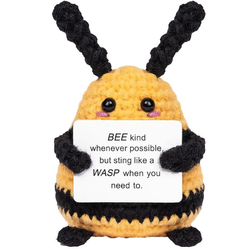 Crochet Emotional Support Positive Energy Handmade Crafts Creative & Cute Funny Playful Crochet Pieces Birthday Gifts Party Decorations with Positive Uplifting Messages - Artificial