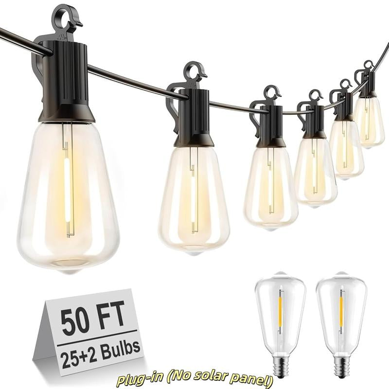 Brightown Outdoor String Lights with Shatterproof ST38 Dimmable Edison Bulbs, Waterproof, 2700K Warm Light, Perfect for Backyard, Patio, Garden, Deck, Party, and Xmas Decor, Great Gift Idea Led Lighting