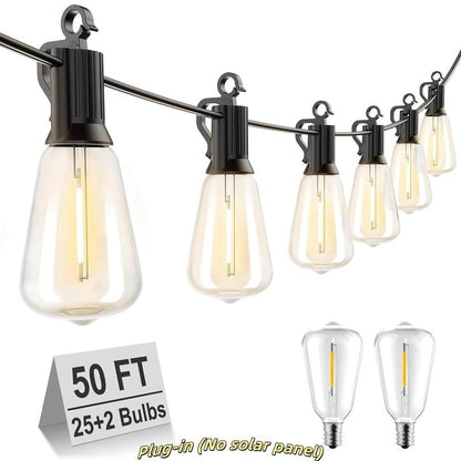 Brightown Outdoor String Lights with Shatterproof ST38 Dimmable Edison Bulbs, Waterproof, 2700K Warm Light, Perfect for Backyard, Patio, Garden, Deck, Party, and Xmas Decor, Great Gift Idea Led Lighting