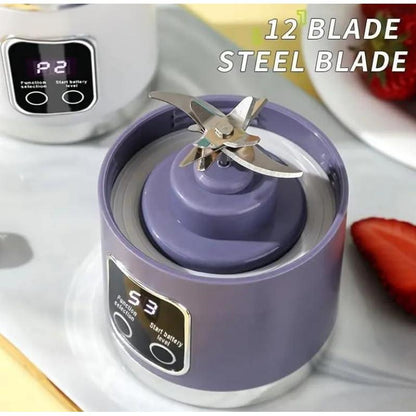 Portable Juicer Tumbler (White & Purple) – Light Wireless Multi-Use Blender with Cold Press, Diet-Friendly Tiktok Top Seller, Kitchen Gadget for Travel/Camping, Great Mens Gift for Smoothie Lovers,No Green Color