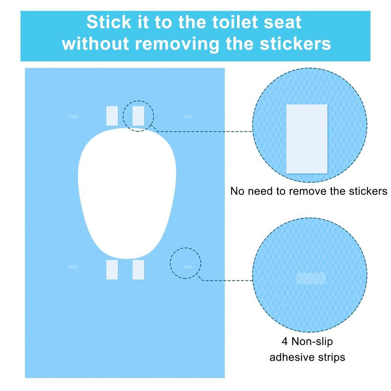10 Packs Tear-Free Toilet Seat Covers Disposable for Adults and Kids, 16X24 Inch Waterproof Non-Slip Disposable Toilet Seat Cover for Travel, Public Toilet, Outdoors (Individual Package)