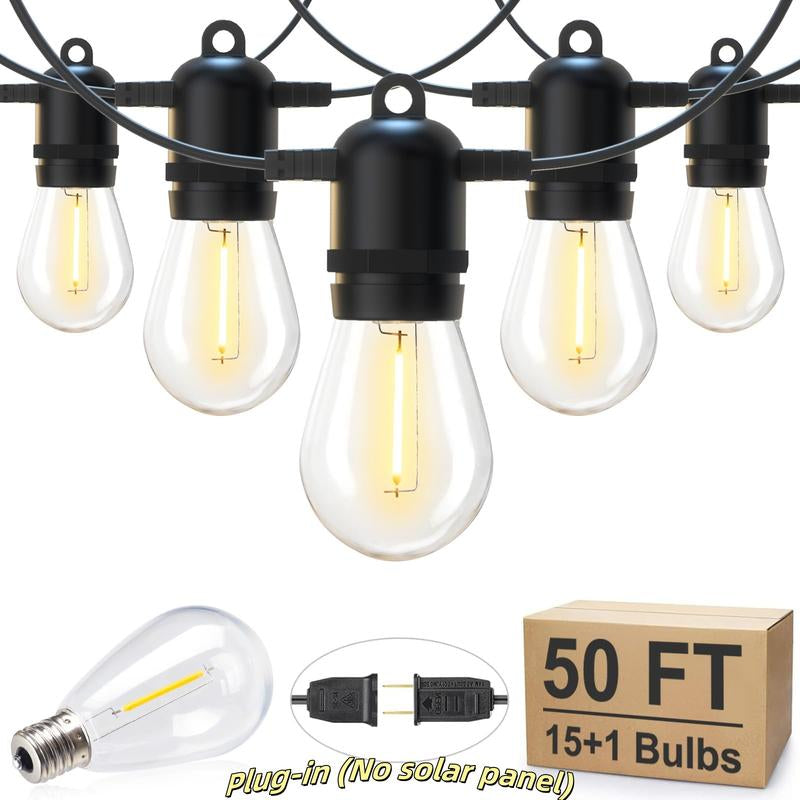Brightown Outdoor String Lights with Shatterproof ST38 Dimmable Edison Bulbs, Waterproof, 2700K Warm Light, Perfect for Backyard, Patio, Garden, Deck, Party, and Xmas Decor, Great Gift Idea Led Lighting