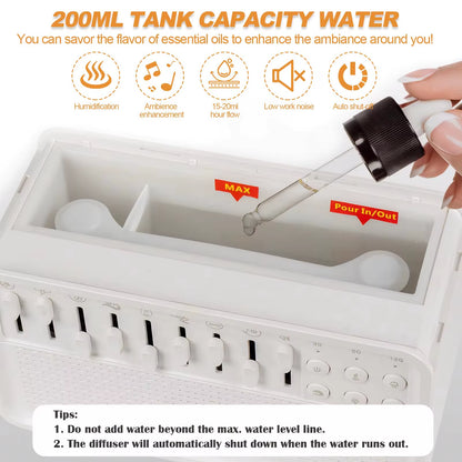 4 in 1 HIFI Bluetooth Speaker LED White Noise Speaker White Noise Sleep Aid Night Light Humidifier Machine with 8 Nature Sounds