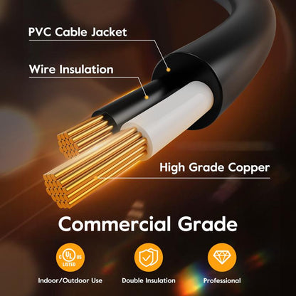 Brightown Outdoor String Lights with Shatterproof ST38 Dimmable Edison Bulbs, Waterproof, 2700K Warm Light, Perfect for Backyard, Patio, Garden, Deck, Party, and Xmas Decor, Great Gift Idea Led Lighting