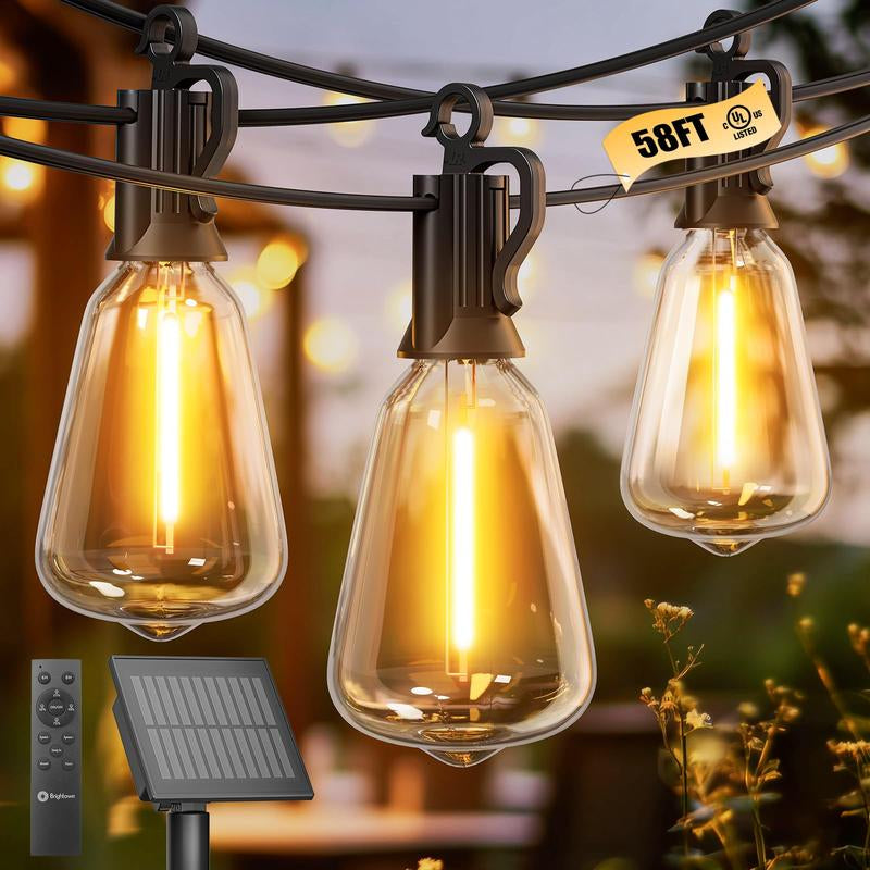 Brightown Outdoor String Lights with Shatterproof ST38 Dimmable Edison Bulbs, Waterproof, 2700K Warm Light, Perfect for Backyard, Patio, Garden, Deck, Party, and Xmas Decor, Great Gift Idea Led Lighting