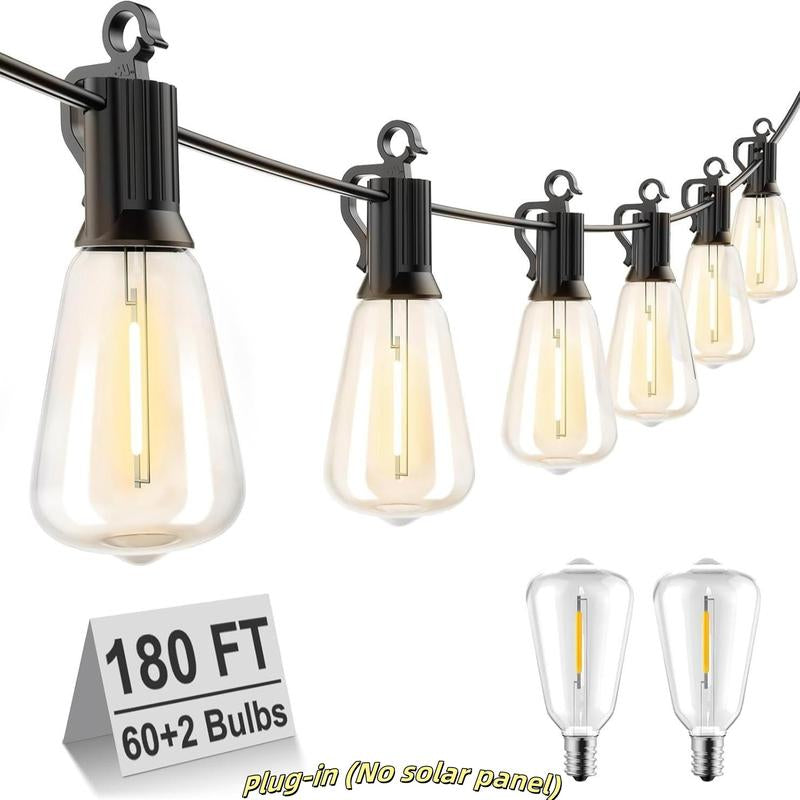 Brightown Outdoor String Lights with Shatterproof ST38 Dimmable Edison Bulbs, Waterproof, 2700K Warm Light, Perfect for Backyard, Patio, Garden, Deck, Party, and Xmas Decor, Great Gift Idea Led Lighting