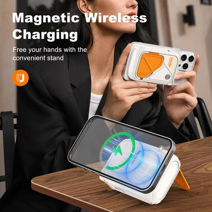 P05 Portable Charger, Magnetic Power Bank, Small Wireless Powerbank, Battery Pack10000Mah Travel Essentials Fast Charging with Built in Cable, Foldable Wall Plug for Iphone,Samsung,Andriod Folding Chargeable