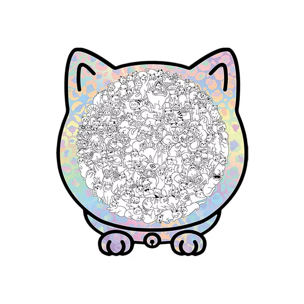 135Pcs Cat-Shaped Wooden Puzzle Creative Gifts for Stress Relief Cat Lovers Puzzle Collectors Home Decor Cartoon Jigsaw Toys