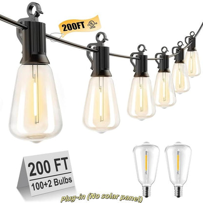 Brightown Outdoor String Lights with Shatterproof ST38 Dimmable Edison Bulbs, Waterproof, 2700K Warm Light, Perfect for Backyard, Patio, Garden, Deck, Party, and Xmas Decor, Great Gift Idea Led Lighting