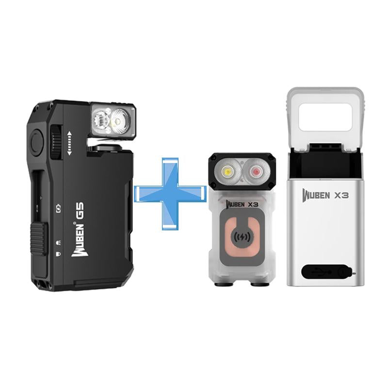 WUBEN G5 Premium Rotatable RGB Mini Pocket Flashlight, 400 Lumens, USB-C Rechargeable, Magnetic Clip, Ideal for Work, Travel, and Gear Bags, Outdoorfun