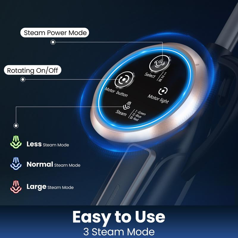 DEVOAC VM6 Electric Rotating Steam Mop & Household Steam Cleaner, 10-In-1 Steam Mop, 3 Adjustable Steam Levels,Floors Clean, Kitchen, Tiles, Walls, Cabinets, Gaps; Fast Heat-Up, Removes Grease and Grime, Multi-Purpose Cleaning Tool