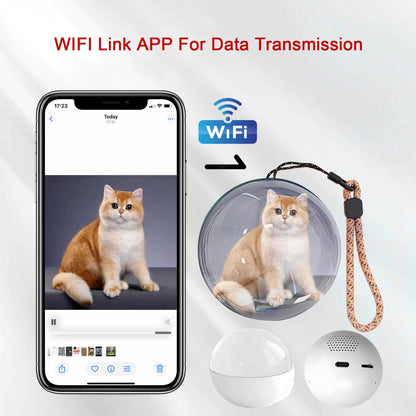 3D Crystal Ball DIY LCD Video Player WIFI Playback Photo Display Electronic Ball Suitable for Concert Fans Gift