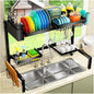 [New Deal] 4 Baskets over the Sink Dish Drying Rack, Extendable Large Capacity Sink Rack, Metal Drying Rack Saving Space,For Most Sinks (24.8 "-35.4")
