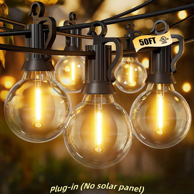 Brightown Outdoor String Lights with Shatterproof ST38 Dimmable Edison Bulbs, Waterproof, 2700K Warm Light, Perfect for Backyard, Patio, Garden, Deck, Party, and Xmas Decor, Great Gift Idea Led Lighting