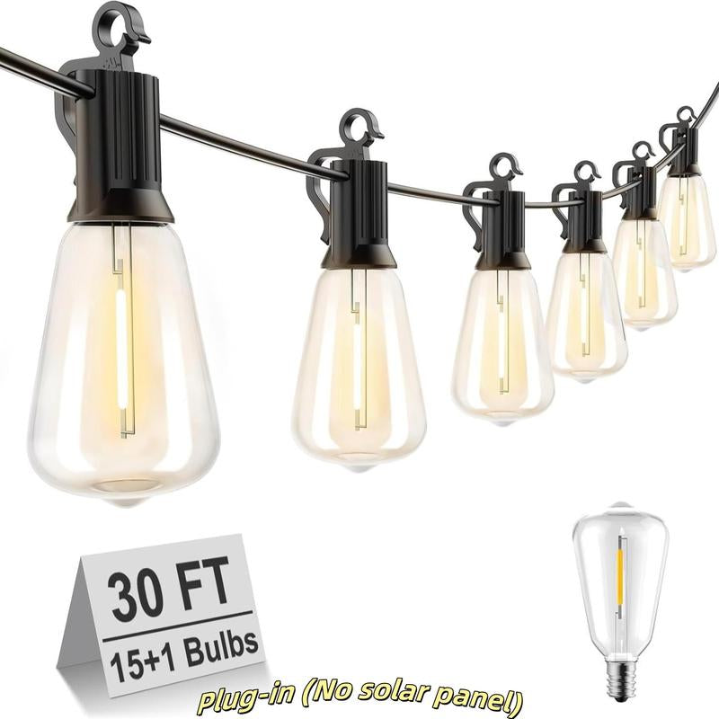 Brightown Outdoor String Lights with Shatterproof ST38 Dimmable Edison Bulbs, Waterproof, 2700K Warm Light, Perfect for Backyard, Patio, Garden, Deck, Party, and Xmas Decor, Great Gift Idea Led Lighting