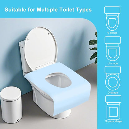 10 Packs Tear-Free Toilet Seat Covers Disposable for Adults and Kids, 16X24 Inch Waterproof Non-Slip Disposable Toilet Seat Cover for Travel, Public Toilet, Outdoors (Individual Package)