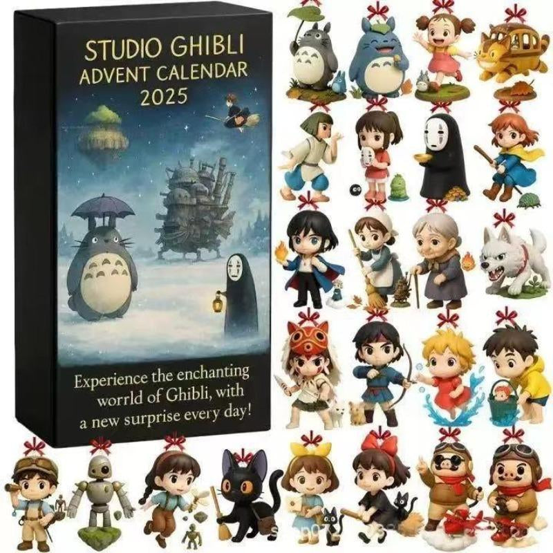 Studio Ghibli Anime Advent Calendar, 3D Blind Box Collectible Toy Set, Classic Animation Characters, Perfect Gift for Fans & Kids