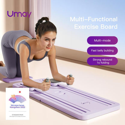 UMAY Multi-Functional Ab Exercise Board, Home Pilates Reformer, Abs Workout Equipment for Abdominal & Core Strength Training, Exercise Board for Home Gym Fitness，Foldable, Lightweight and Efficient
