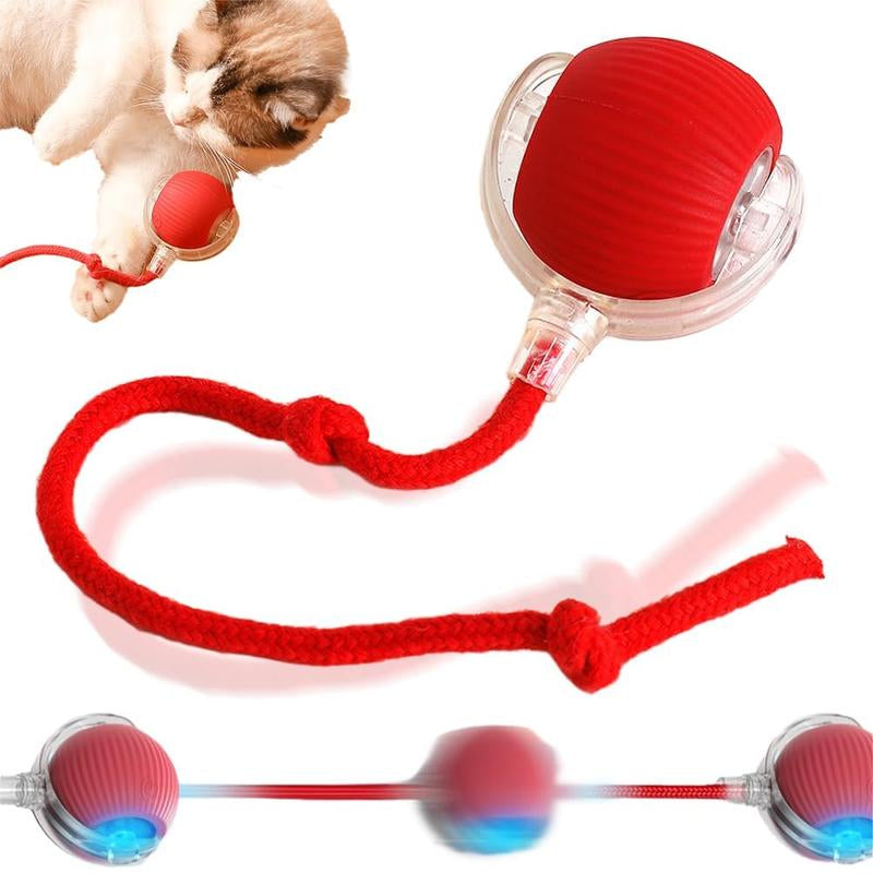 2025 New Interactive Cat Toys Balls,Automatic Moving Cat Balls, Cat Toys for Bored Indoor Cats（Red）